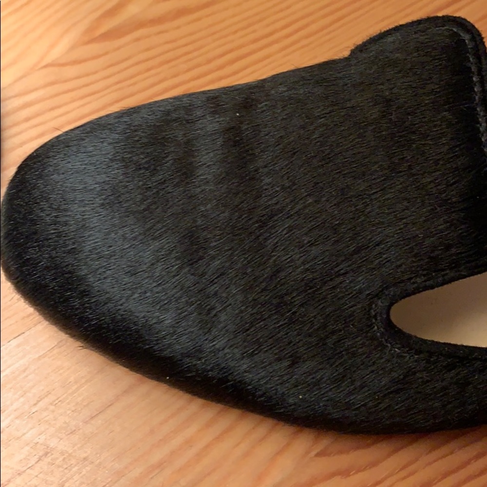 Vero Cuoio real calf hair black shoes Size 7